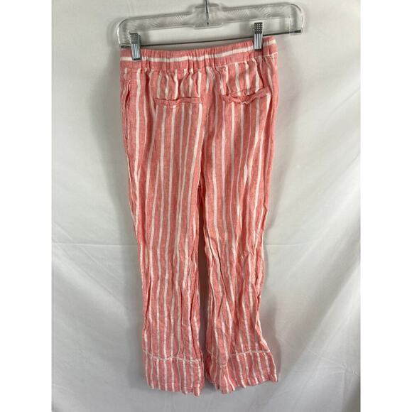 C&C California Linen Stripe Flare Pants Pink White Size XS - Picture 5 of 5